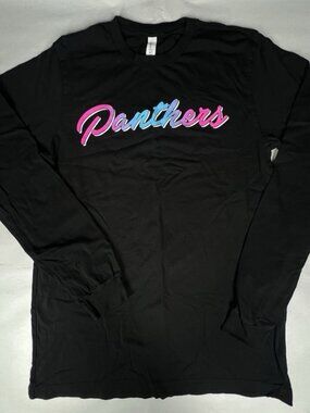 FIU Panthers Black Long Sleeve T-Shirt Neon Retro Pink Teal MEDIUM
